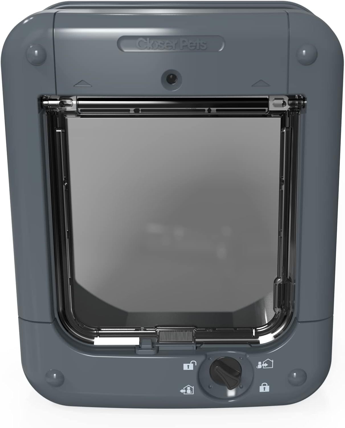 Cat Mate Chatière contrôlée par micropuce (360) – pour Chats et Petits Chiens, jusqu'à 30 Animaux domestiques, pour vitrage Simple ou Multiple, UPVC, Murs et Bois, Gris