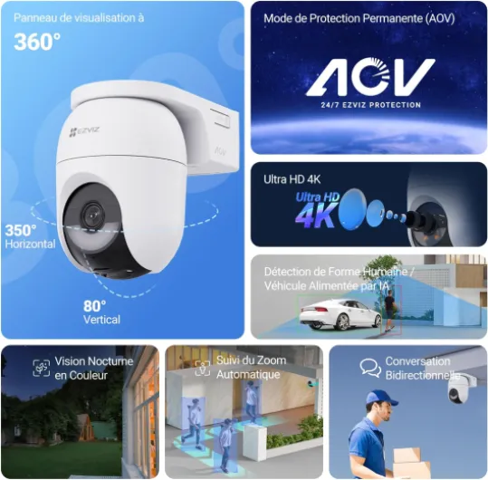 4K(8MP) Camera Surveillance WiFi Exterieure sans Fil CB8 Lite Kit 1 Pack CB8 Lite 8MP