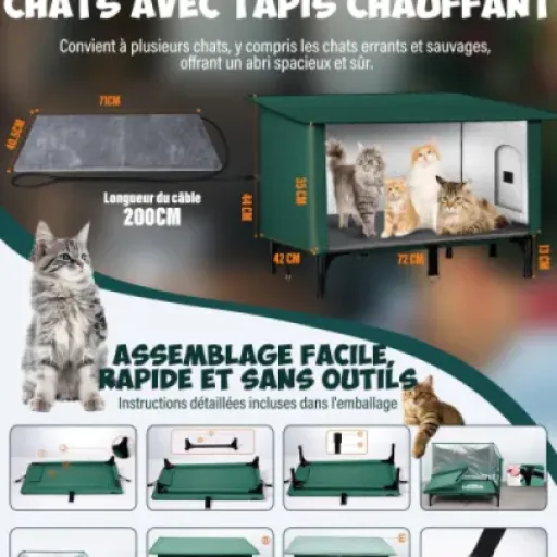 Avis DEIME Agrandie Niche pour Chat Extérieur : un abri chauffant pensé pour les chats errants et les hivers froids