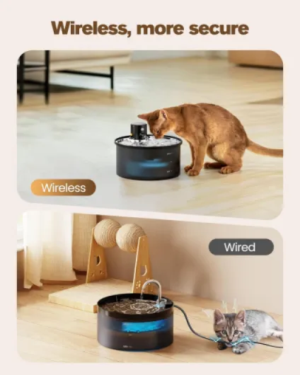 Fontaine a Eau Chat sans Fil: Fontaine à Eau pour Chat avec Detecteur de Mouvement - 3,2L Distributeur Chien Automatique à Pile - Batterie 4000mAh Rechargeable - INOX Plateau D’abreuvement Fontaine chat