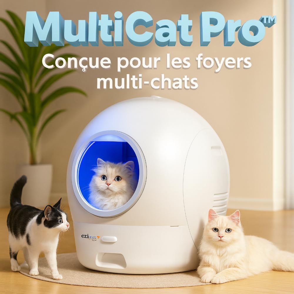 Litière autonettoyante connectée - Maison de Toilette pour Chat eziclean® CATBOT K10i