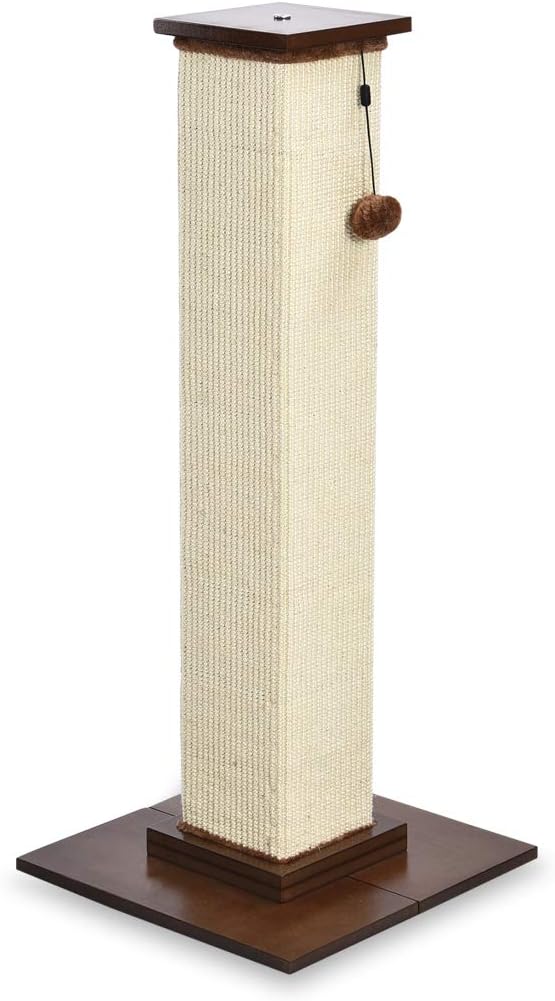 Arbre à chat d'intérieur très résistant avec sol en bois, marron, 90 cm Robuste - Bois (90 cm)