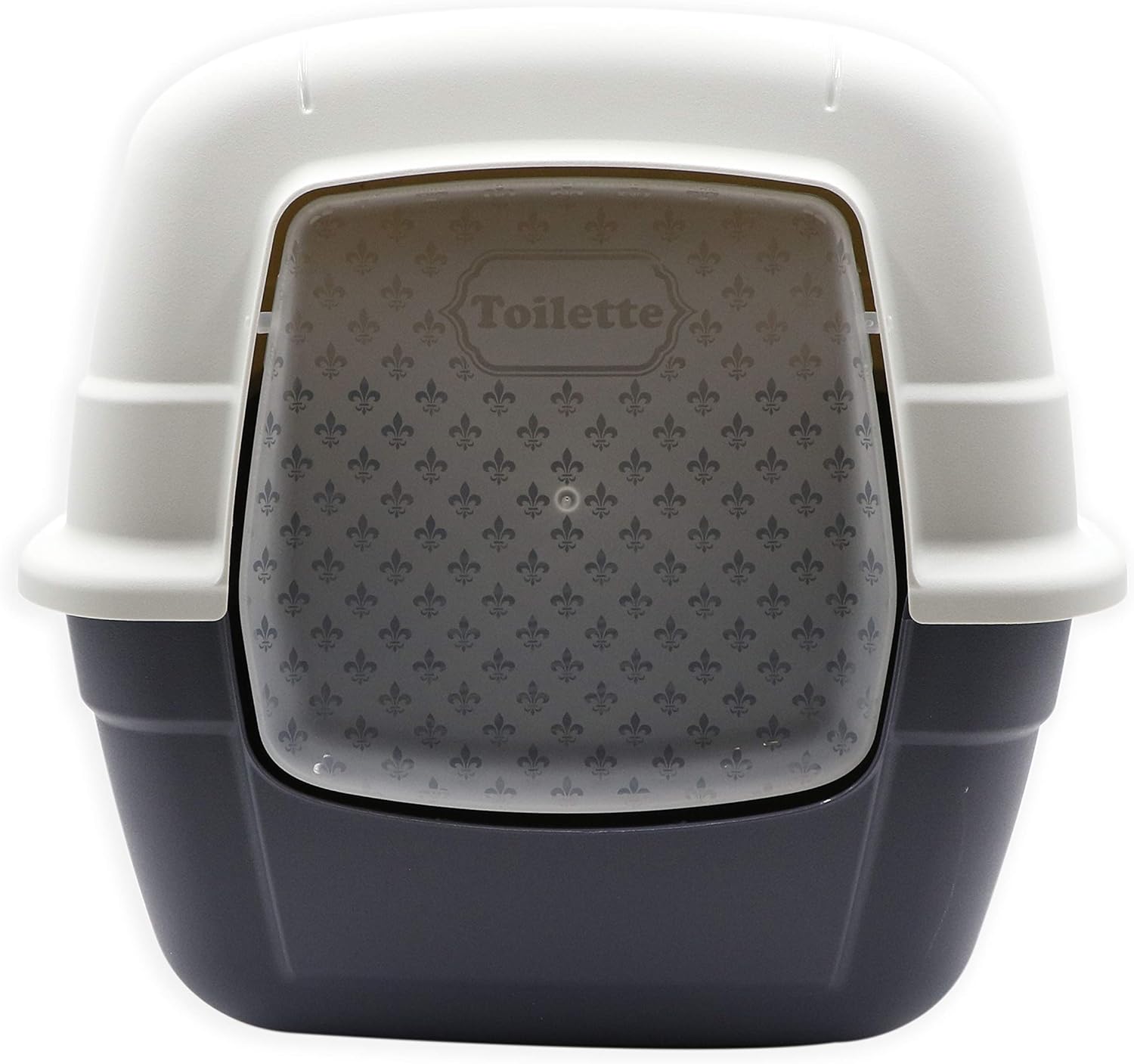 Maison de Toilette Chat 52x40x39 cm - Bac Litière pour Chat avec Toit Ouvrant, Porte Battante, Poignée de Transport et Pelle - à Filtre Charbon Anti-Odeurs