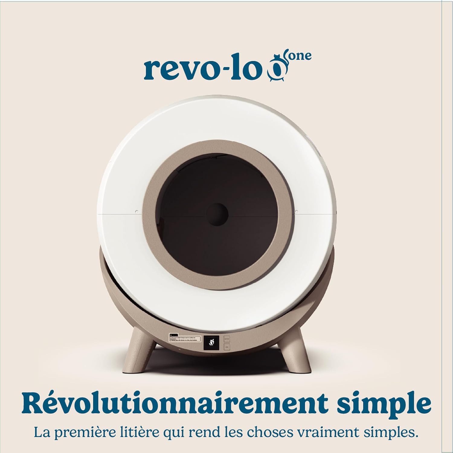 Revo-Loo One - Bac à litière pour Chat autonettoyant Automatique pour Plusieurs Chats de 1 à 13 kg - Bac à litière électrique pour Chat 80L Grand avec Application - 100% Anti-odeurs et Peu de Travail