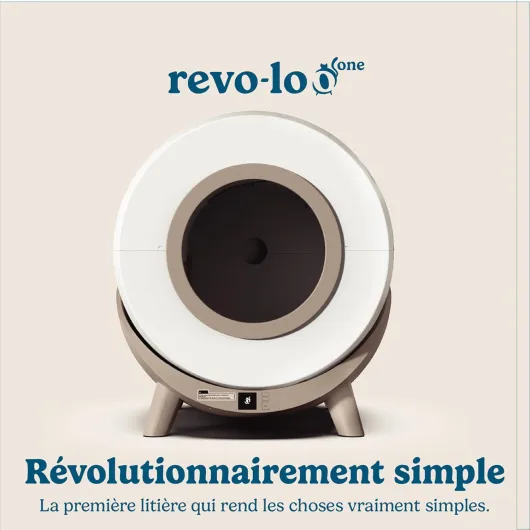 Revo-Loo One - Bac à litière pour Chat autonettoyant Automatique pour Plusieurs Chats de 1 à 13 kg - Bac à litière électrique pour Chat 80L Grand avec Application - 100% Anti-odeurs et Peu de Travail
