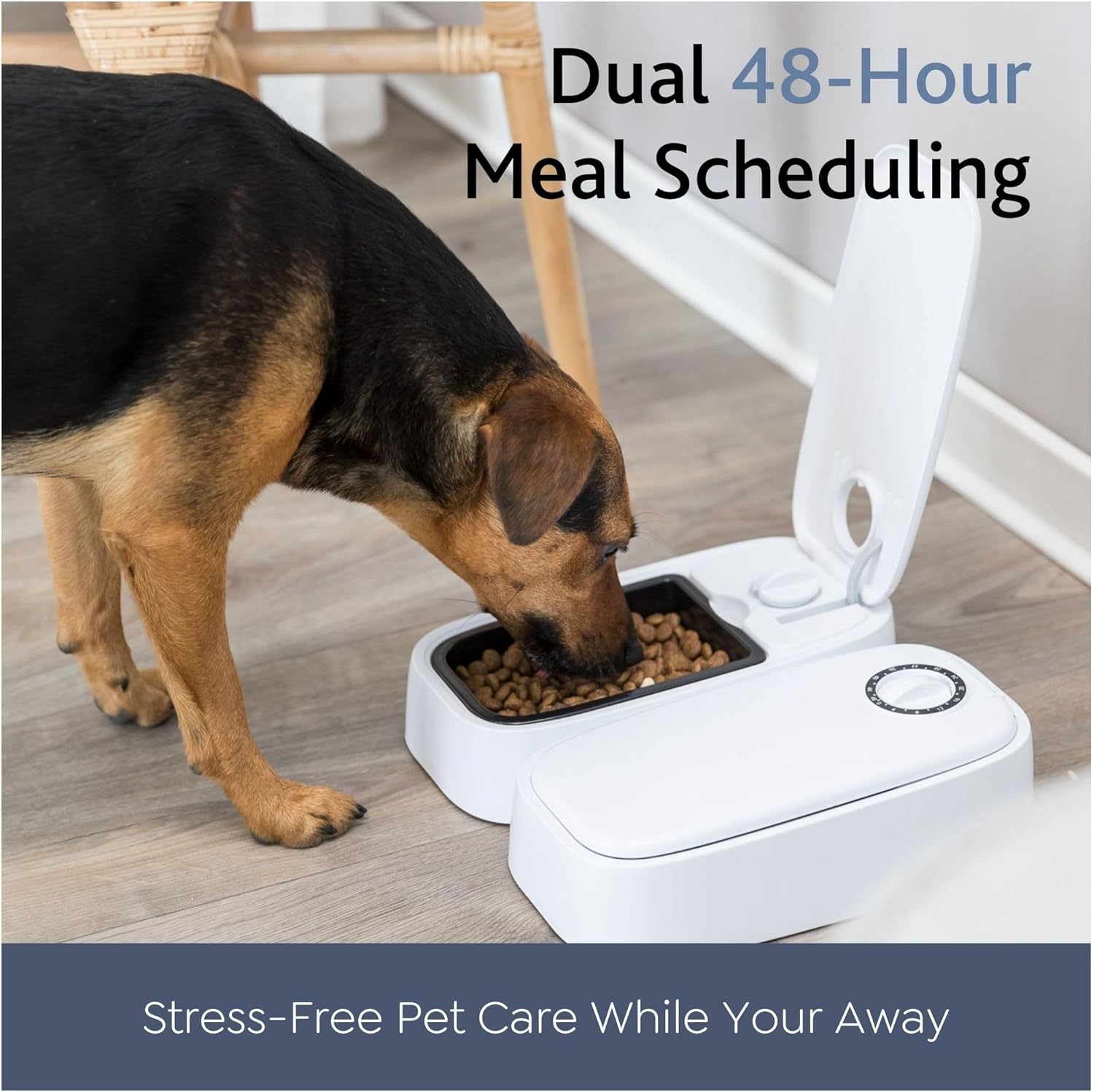 Trixie TX2 Distributeur Automatique de Nourriture, 300 ml/ 27 × 7 × 24 cm, Granite/ Noir (Couleur Assortie)