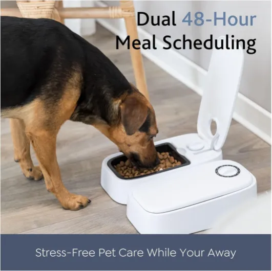 Trixie TX2 Distributeur Automatique de Nourriture, 300 ml/ 27 × 7 × 24 cm, Granite/ Noir (Couleur Assortie)