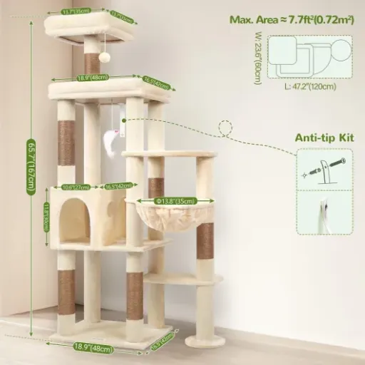 Test Globlazer Arbre a Chat Beige XL : un perchoir adapté aux grands félins