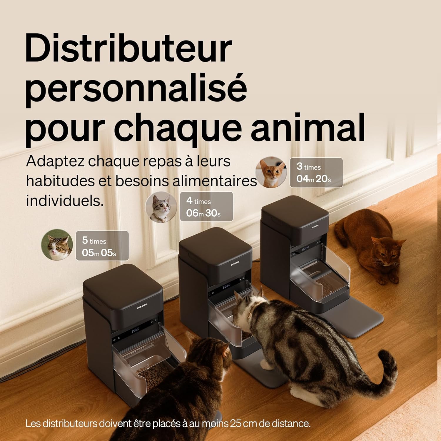 Distributeur automatique de nourriture pour chat RFID, Wi-Fi 5G, distributeur de nourriture pour chat avec capteur de jour de colar, distributeur automatique de nourriture pour chat avec Noir