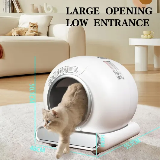 Litiere Chat Autonettoyante, Maison de Toilette Chat Automatique XXL, Anti Odeur, Tranquille Fonctionnement, Fermé Grande Litiere, approprié Voyage et Quotidien Type C