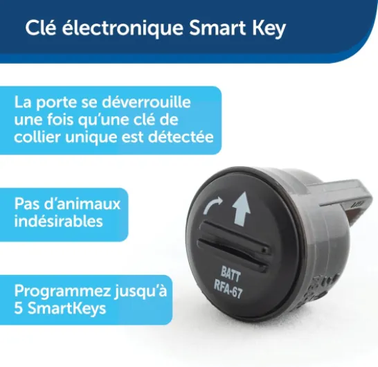 SmartDoor Porte Électronique pour Animaux de Compagnie - Technologie d'Accès avec Clé, Modes Programmables, Économe en Énergie - Grand SmartDoor Électronique Grande