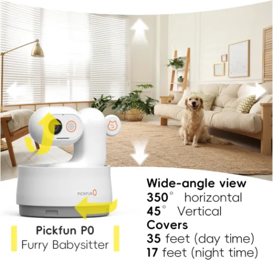 Caméra HD 5MP pour animaux de compagnie avec rapport de santé IA et création vidéo automatique - Caméra de sécurité 1080p pour chien et chat avec suivi humain/animal domestique, WiFi