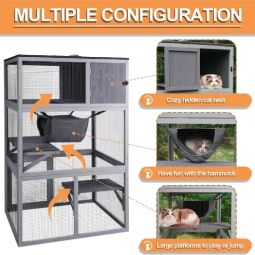 Test X-ZONE PET Catio 3 étages : un grand parc à chats en bois qui fait le job, avec quelques limites