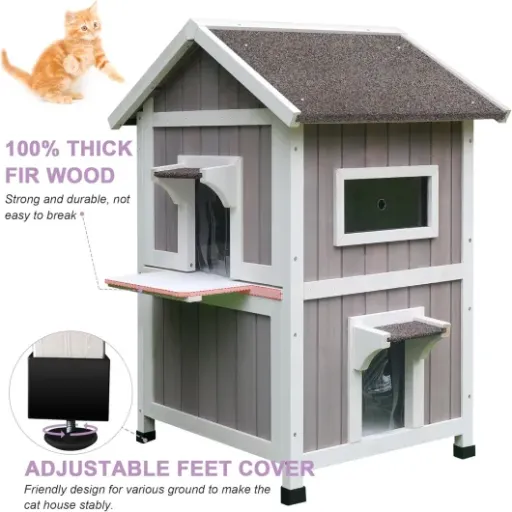 Test HiCaptain Maison Extérieure pour Chat : une cabane correcte pour chats d’extérieur, avec quelques limites