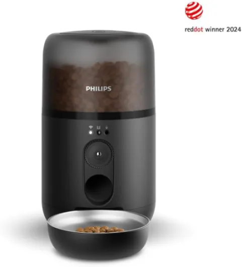 Distributeur de croquettes connecté - Gamelle automatique pour chat avec caméra & micro, Détection mouvement, Programmation Repas, Notifs, Anti-Obstruction, Nettoyage Facile (PAW5320/02)
