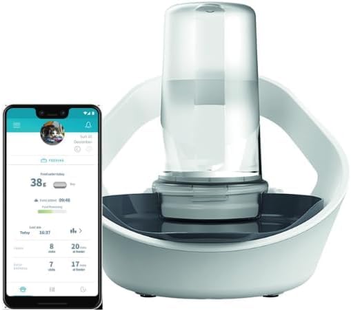 Sure PetCare - Felaqua Connect, Bol à Eau pour Chat, Suivi de la consommation d'eau, Compatible avec Le médaillon d'identification par radiofréquence et Les puces électroniques, connecté à l’appli