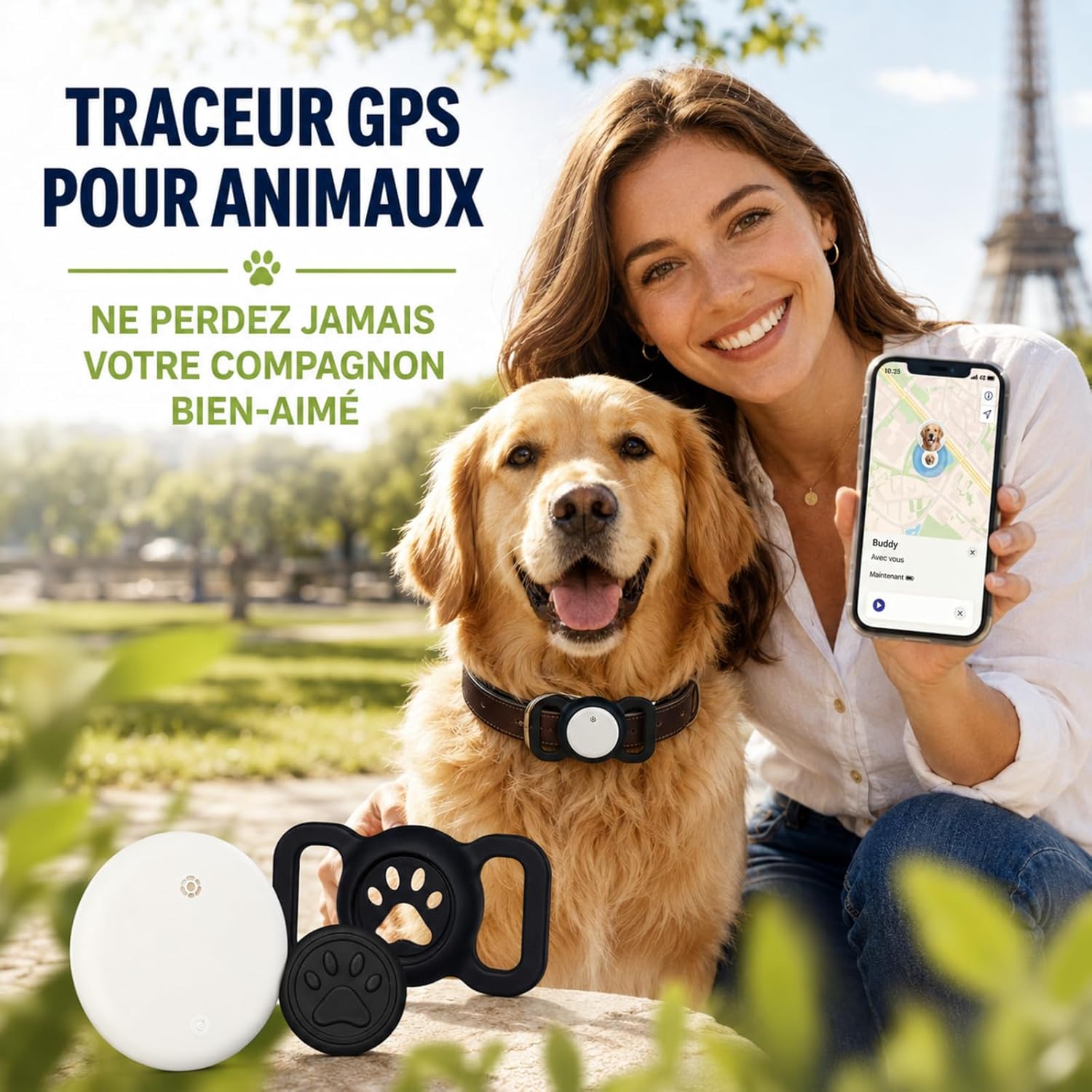 Collier GPS Chat, 1 Unité Traceur GPS Chien, Localisateur Tracker Etanche avec, Longue Autonomie, Localisation en Temps Réel dans Le Monde Entier, Idéal pour La Sécurité des Animaux De Compagnie