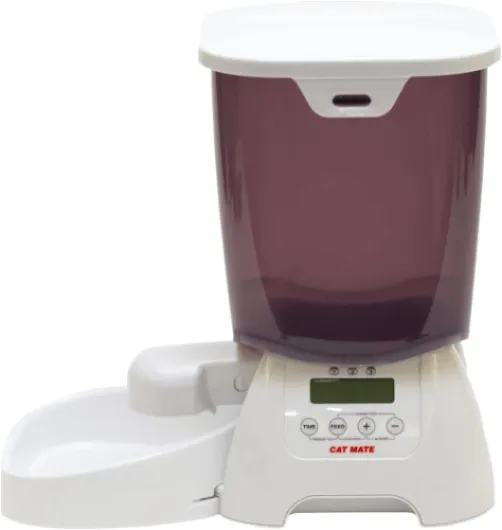 Cat Mate C3000 Mangeoire Pour Animaux Avec Minuterie Numérique Trémie De Nourriture Sèche 3 Kg Pour Chats et Petits Chiens Taille unique White