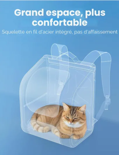 Sac à Dos Chat, Grand EspaceTransport pour Chat, Respirant Sac à Dos Chien, Sac à Dos pour Chat Stable à Bulles, Sac à Dos pour Animal, Gris L 42 x l 32 x H 26 cm Gris