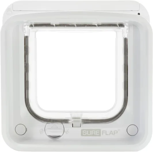Sure PetCare - Chatière à Puce électronique Connect SureFlap, Technologie DualScan, Compatible avec l’Application, Installation sur Les Portes, fenêtres et Murs, Blanc