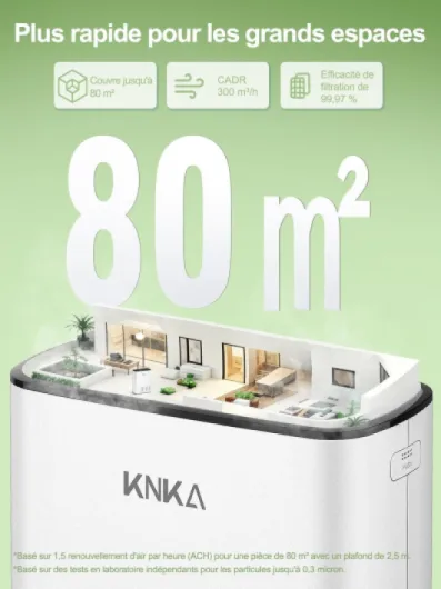Purificateur d'Air HEPA, CADR 300 m³/h, pour Pièces jusqu'à 80 m², Élimine 99,97% Poussière, Pollen & Odeurs, Capteur Intelligent, Mode Auto & Nuit, Idéal pour Fumeurs & Animaux (APH3000) Blanc APH3000 Jusqu'à 80m²