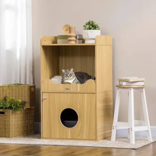 Test PawHut Maison de Toilette pour Chat : le meuble litière qui range (à peu près) tout au même endroit