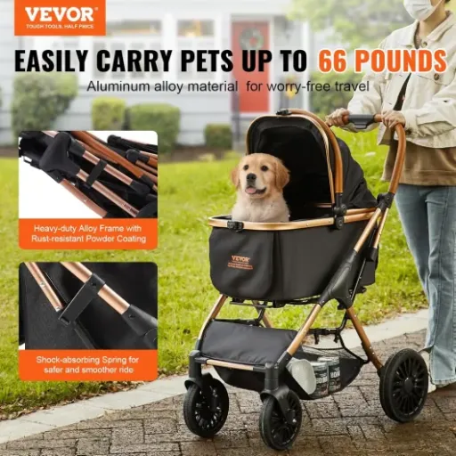 Test VEVOR Poussette pour Chien 30 kg : pratique pour les balades, mais pas sans défauts