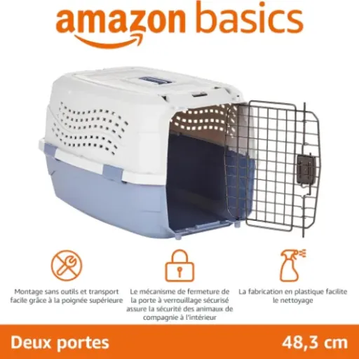 Test Amazon Basics Caisse de transport 2 portes : la box en plastique qui fait le job pour les trajets véto