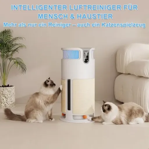 Test JUMMICO Purificateur d’Air Intelligent pour Animaux : l’épurateur qui sert aussi d’aire de jeu pour le chat