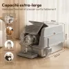 Test Bac à Litière pour Chat XXXL 120L Kuzmotec : le gros caisson inox pour foyers avec plusieurs chats