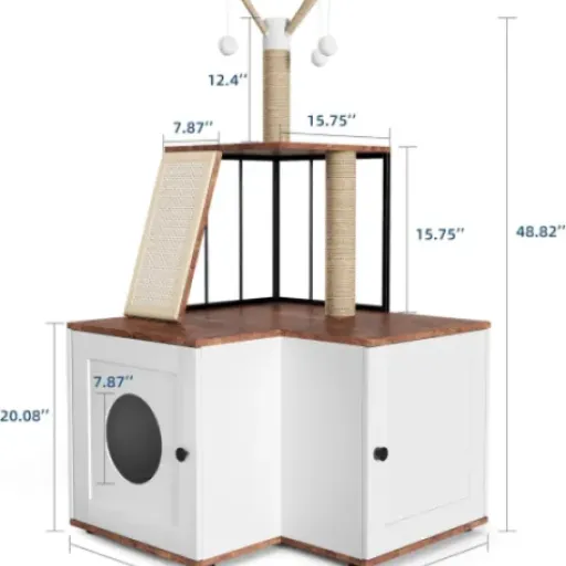 Test arbre à chat Hapihom 124 cm : tour tout-en-un avec litière cachée, pratique mais pas parfaite