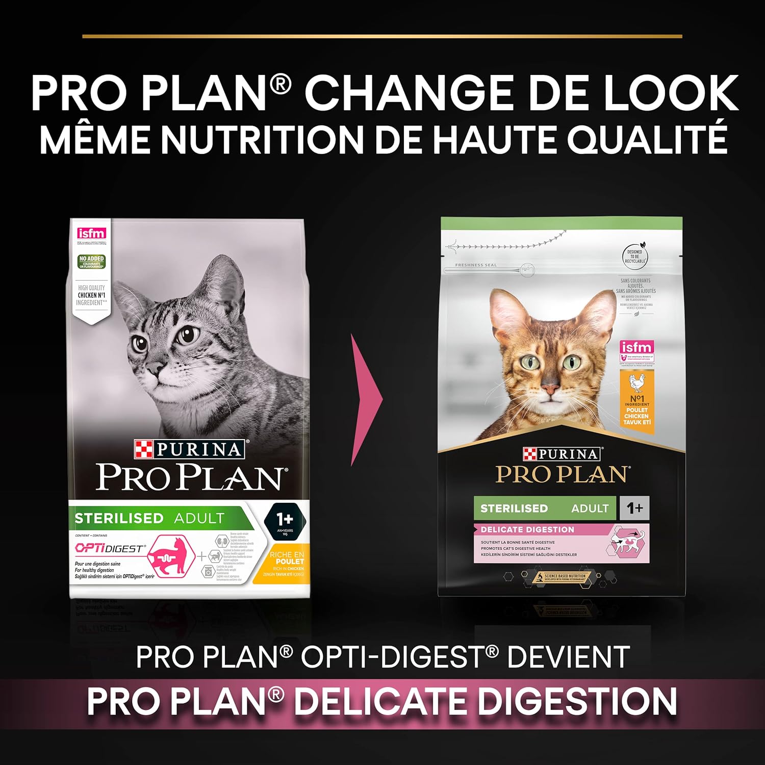 PURINA PRO PLAN - Adult DELICATE DIGESTION - Aliment Complet pour Chat Adulte Stérilisé - Favorise un système digestif sain - Croquettes - Au Poulet - Sac - 10Kg 10 kg (Lot de 1)