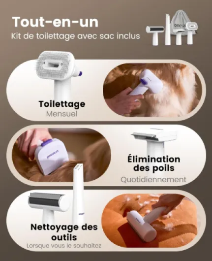 Aspirateur Poil de Chien et Chat, Aspirateur Poils d'animaux avec la Brosse, 12000Pa Puissance d'Aspiration, Elimine 99.99% des Poils d'animaux avec 4 Accessoires de Soins, 1.5L Capacité