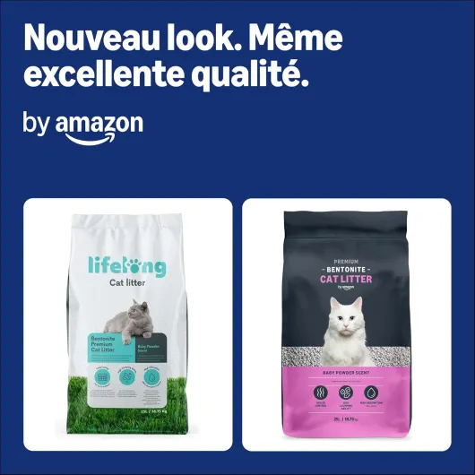 Litière pour Chat Premium avec Bentonite, Parfum Talc, 25L (1 Paquet) (Anciennement sous la Marque Lifelong, Même Produit) gris 25L