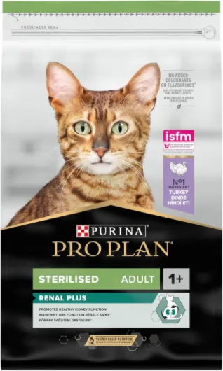 PURINA PRO PLAN - Renal Plus - Chat - Croquettes complètes pour Chat Adulte Stérilisé - Aide au maintien d'une fonction rénale saine et du système urinaire - à la Dinde - Sac - 10Kg Dinde 10 kg (Lot de 1)