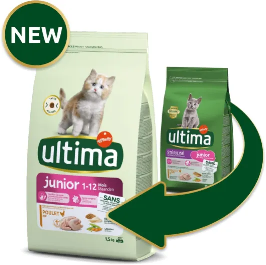 Croquettes pour Chat Junior avec du Poulet - Pack 8 x 1,5kg Stérilisé Junior