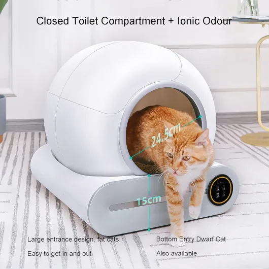 CcacHe Bac à litière autonettoyant, autonettoyant pour Chat avec contrôle APP, bac à litière Automatique, Moniteur de santé Intelligent/désodorisant ionique/Grande capacité pour Plusieurs Chats
