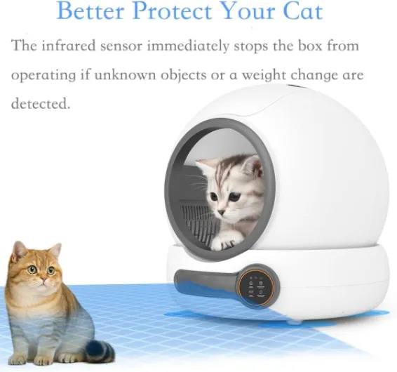 Litière Chats Autonettoyante Via Contrôle APP, Bac à Litière Autonettoyante pour Chats, Alerte Intelligente/Moniteur de Santé/Désodorisant Ionique,65L+9L (Haute Intelligence)