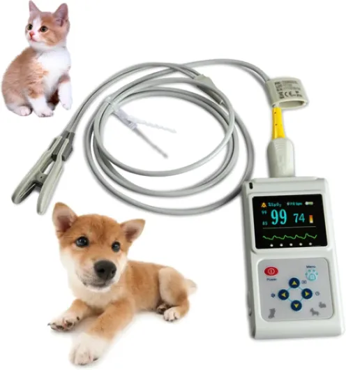 Ooxyètre à Impulsion Vétérinaire Portable - Moniteur De Santé Pour Animaux De Compagnie Rechargeable Avec Capteur D'oreille/langue, Compteur De Taux D'impulsion Numérique Pour Chiens, Chats Et Animaux