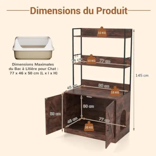 Test COSTWAY Meuble Litière Chat : un meuble 2-en-1 pratique qui cache (à peu près) le bazar