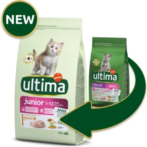Test Ultima Croquettes Chat Junior Poulet (8 x 1,5 kg) : pratique et pas trop cher, mais compo moyenne