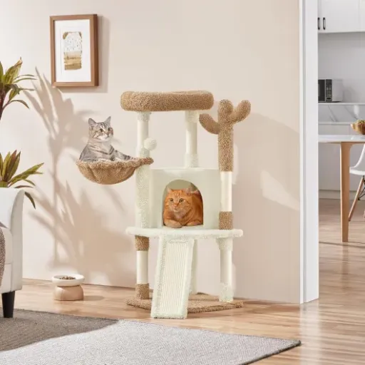 Test Yaheetech Arbre à Chat Cactus 107 cm : mignon, compact et plutôt bien fichu pour petits chats