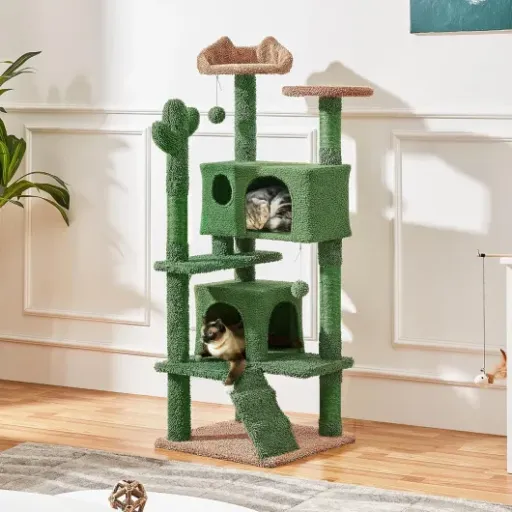 Test Yaheetech Arbre à Chat 139 cm : un gros arbre compact qui fait le job pour plusieurs chats