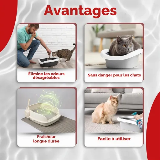 Eliminateur d'odeurs de litière pour Chats Simple Solution avec Nettoyage enzymatique, 500 ML
