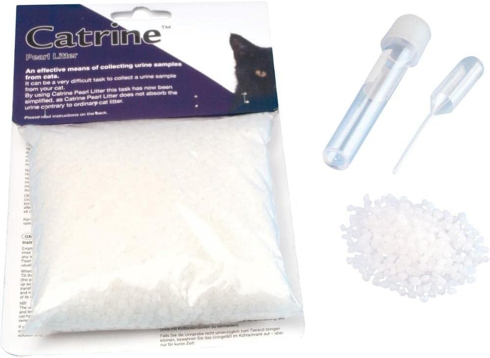 Kruuse Catrine Pearl Système de Collecte d'urine - Pack Double - 2 x 200 g - Système de Collecte d'urine pour Chats - Contient des granulés Non absorbants, Une Pipette et Un Tube de Collecte