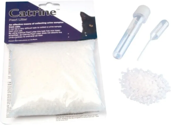 Kruuse Catrine Pearl Système de Collecte d'urine - Pack Double - 2 x 200 g - Système de Collecte d'urine pour Chats - Contient des granulés Non absorbants, Une Pipette et Un Tube de Collecte