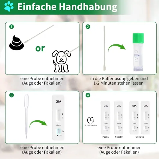 Giardia Lot de 5 Tests Rapides Giardient pour Chien et Chat 5P