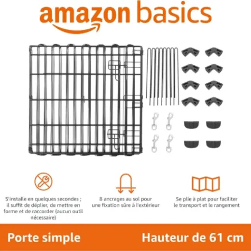 Test Amazon Basics Parc de jeu pliable 61 cm : le parc qui fait le job pour les petits chiens