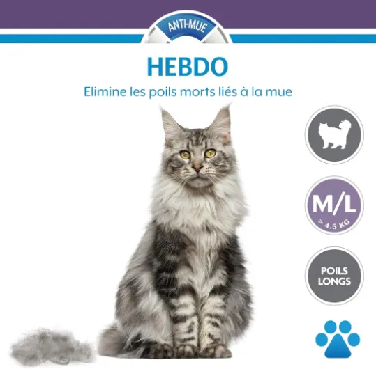 FURMINATOR Outil de Toilettage Pour Chat de Grande Taille à Poils Longues - Elimine 90% des Poils – Nettoyage en 1 clic - Conçu et Recommandé par des Professionnels - Sans Bisphénol A,Noir L Premium Unique